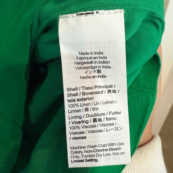 J.Crew Maxine, Green Sleeveless Linen Shift Dress. Size: S - Picture 4 of 4